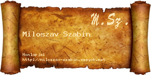 Miloszav Szabin névjegykártya